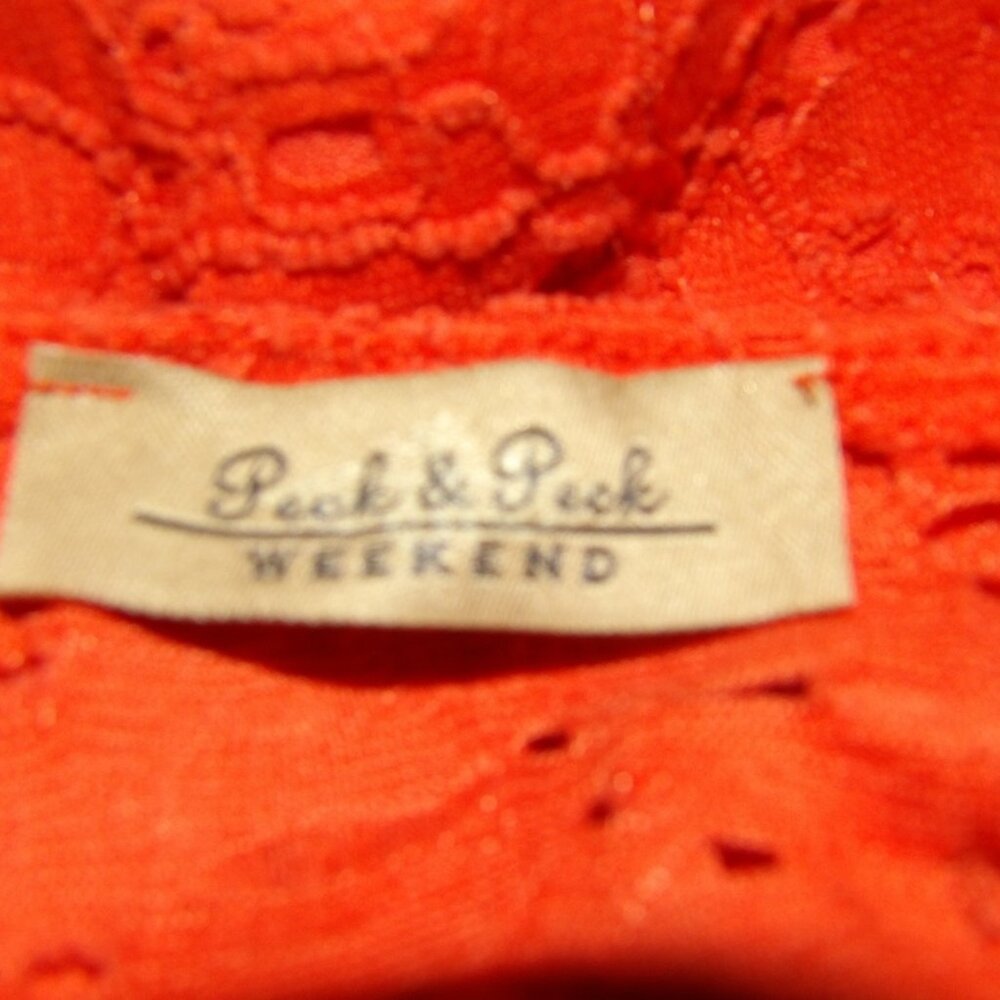Peck & Peck Orange Lace Lined XL Shirt - Picture 3 of 6